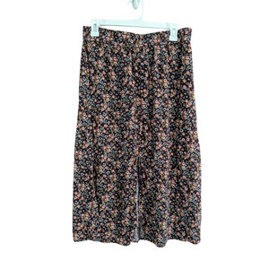 Loft Pull On Floral Midi Skirt Coastal Grandma Women's Size M